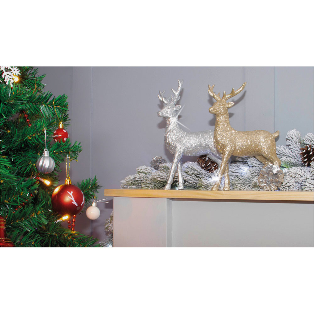 St Helens Champagne Polyresin Deer Christmas Decoration Image 5
