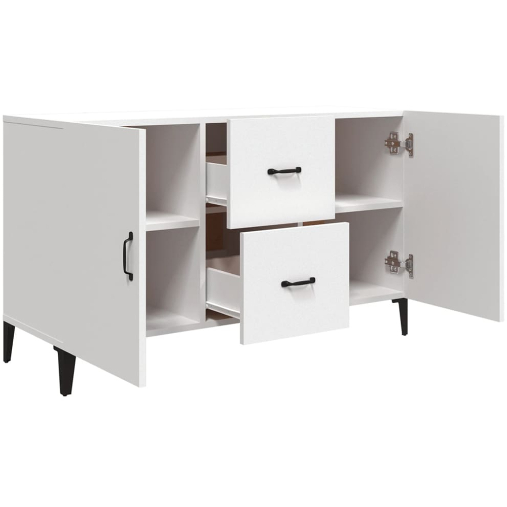 vidaXL 2 Door 2 Drawer White Sideboard Image 6