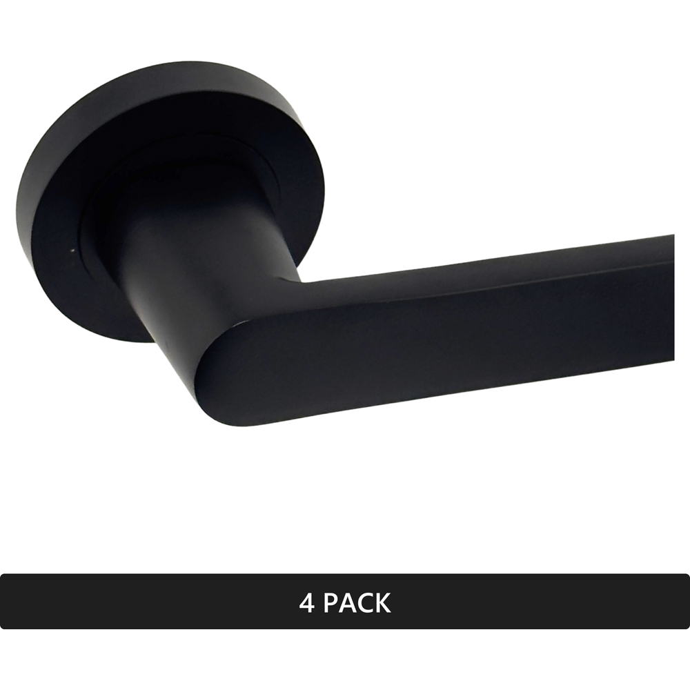 AXS Hardware Harlem Black Door Handles on Rose 4 Pack Image 5