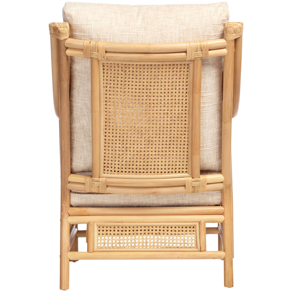 Desser Furniture Chester Natural Rattan Cotton Cream Chair Image 5