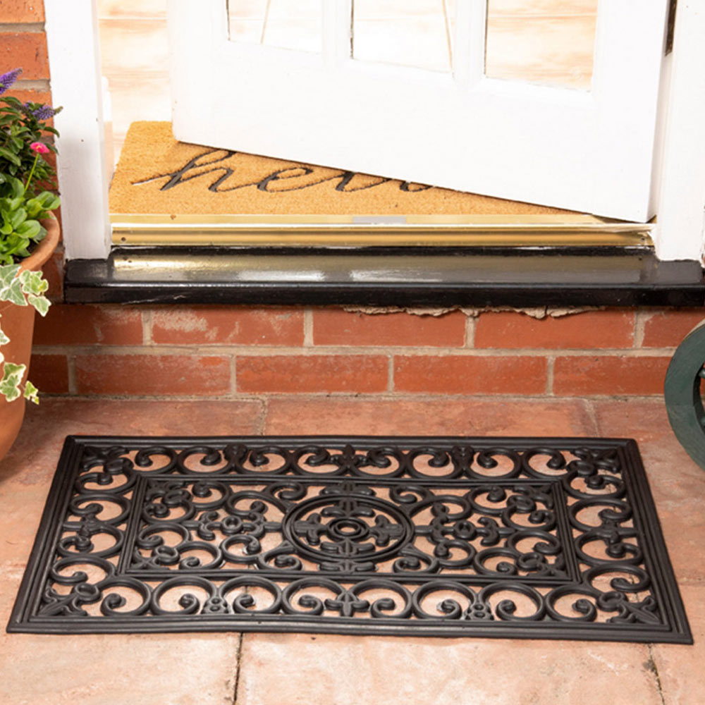 Esselle Radcliffe Black Rubber Doormat 45 x 75cm Image 2