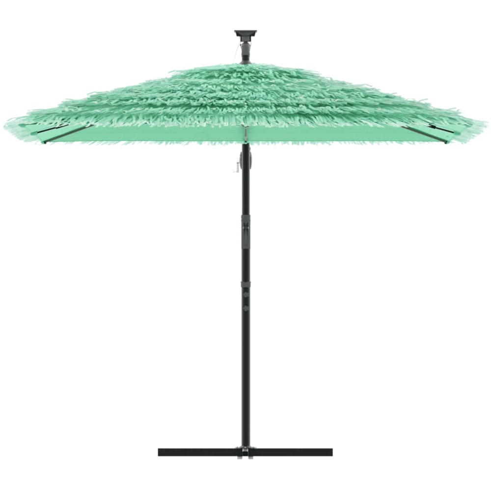 vidaXL Green Straw Top Cantilever Parasol with Steel Pole 2.4m Image 2