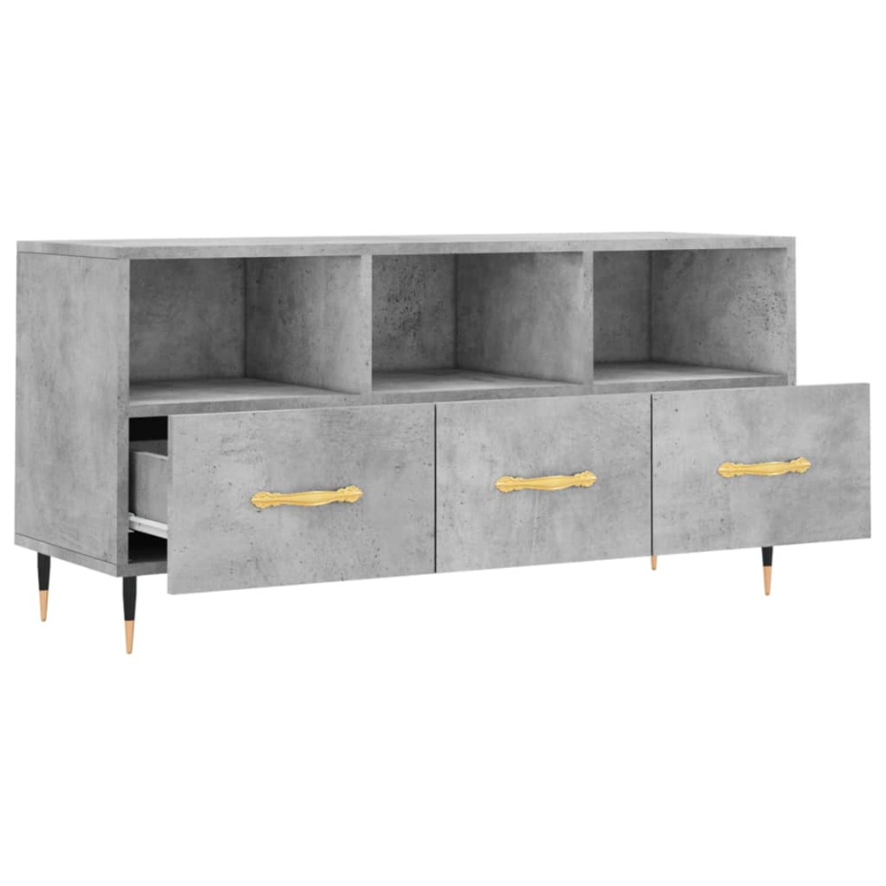 vidaXL 3 Drawer 3 Shelf Concrete Grey TV Cabinet Image 6