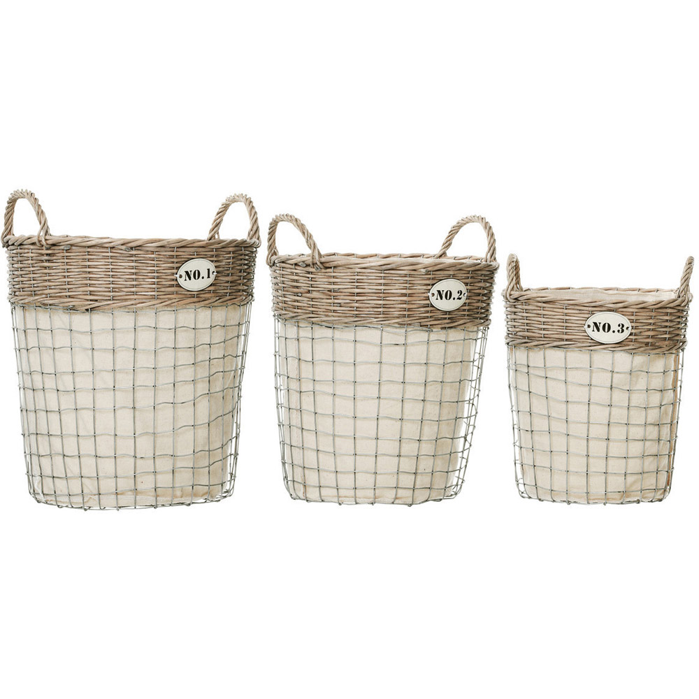 Premier Housewares Lida Round Laundry Baskets Set of 3 Image 1