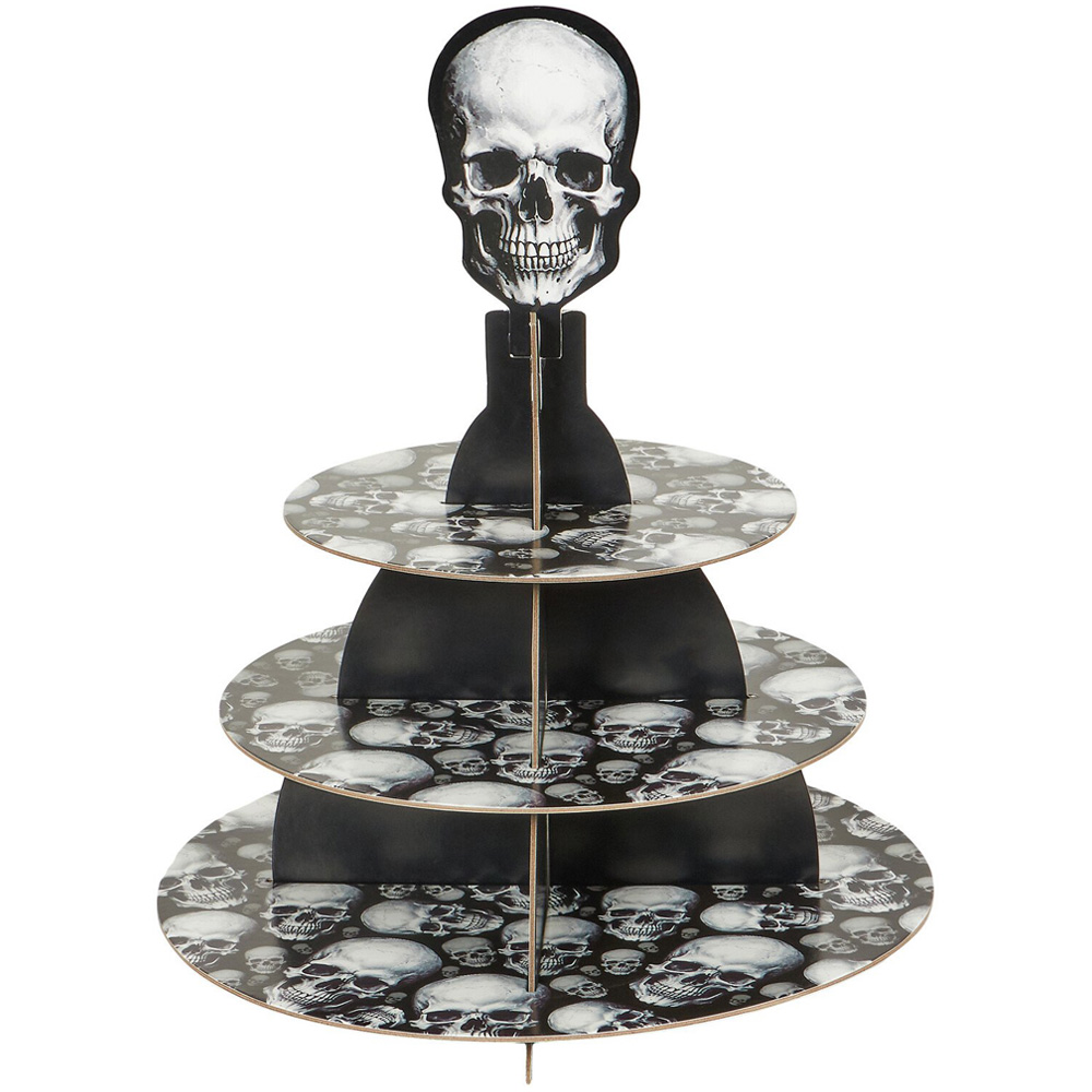 3 Tier Spooky Skull Cake Stand Image 1