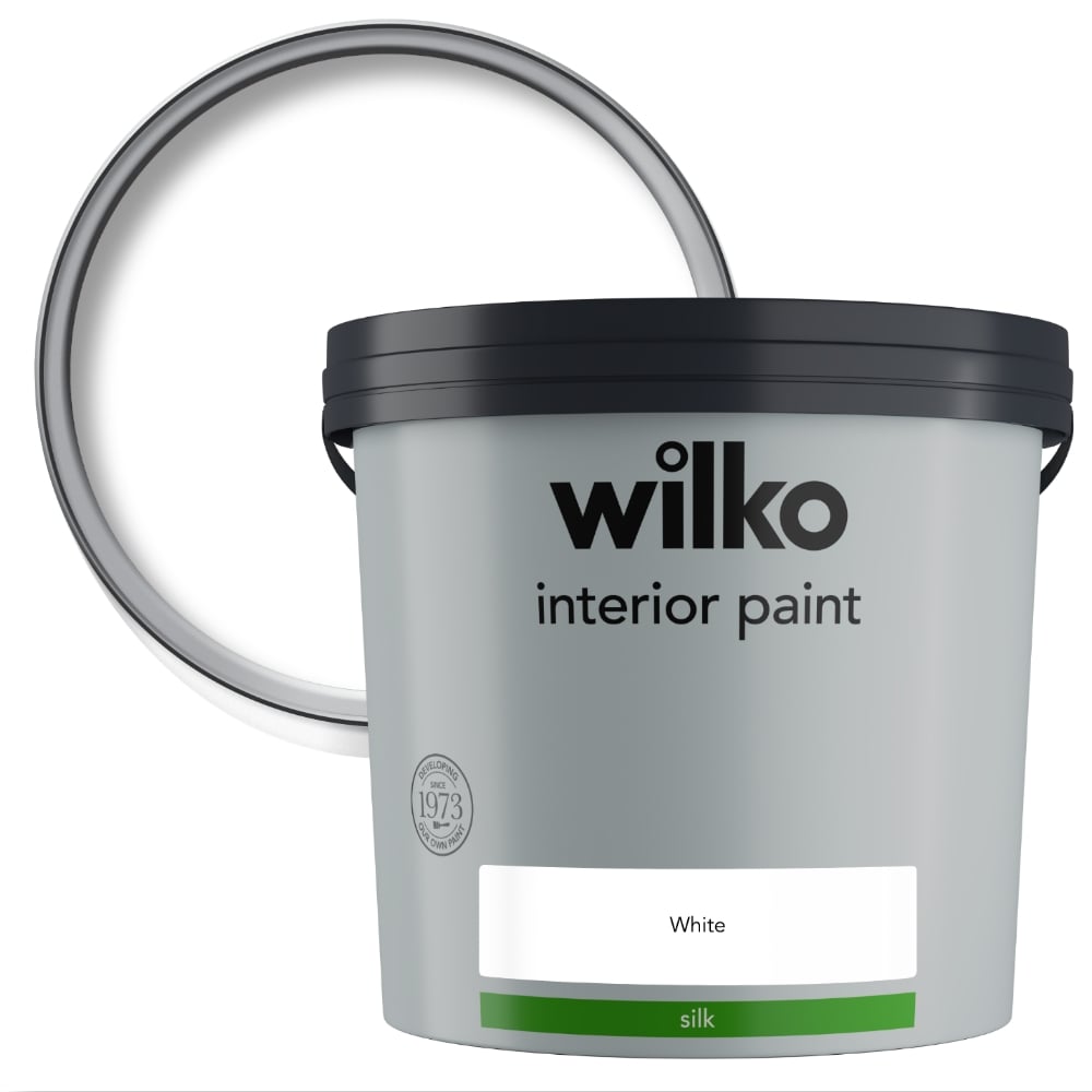 Wilko Interior White Silk Emulsion Paint 5L Image 1