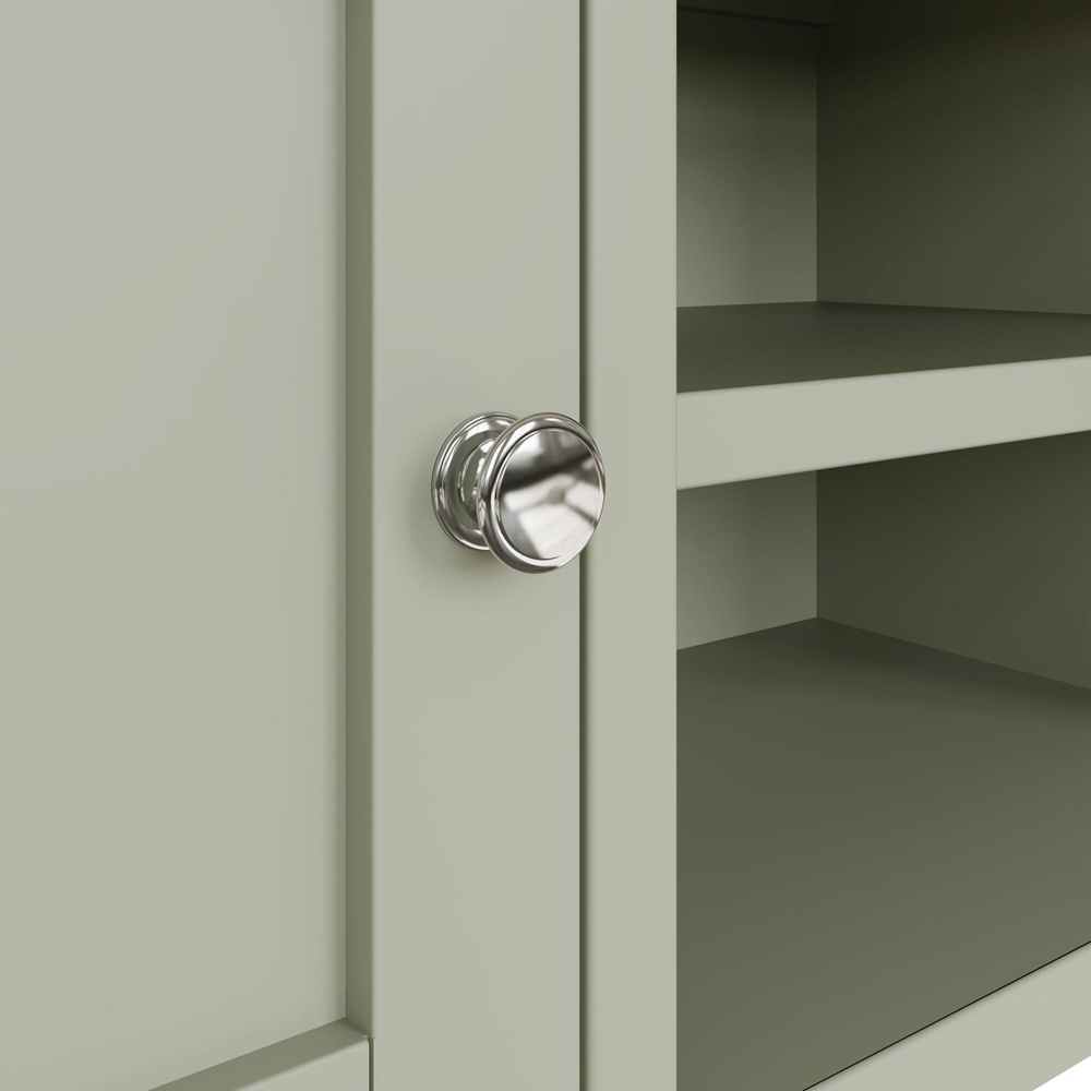 FWStyle Taberno 2 Door 2 Shelf Sage Green and Oak Wide TV Unit Image 5