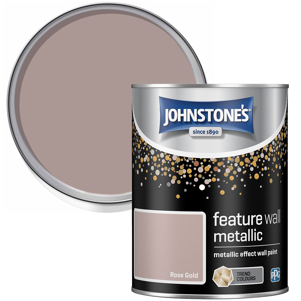 Johnstone's Feature Wall Rose Gold Metallic Paint 1.25L Image 1