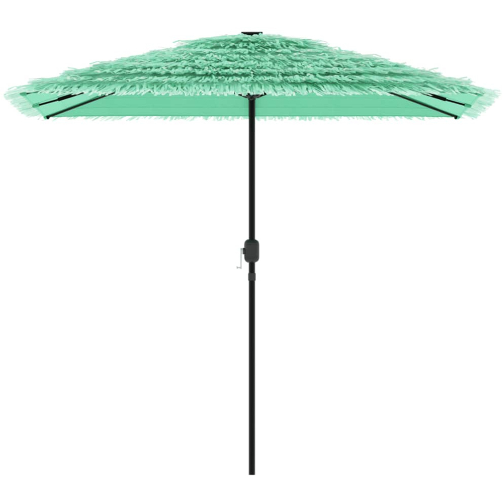 vidaXL Green Straw Top Garden Parasol with Steel Pole 2.4m Image 2