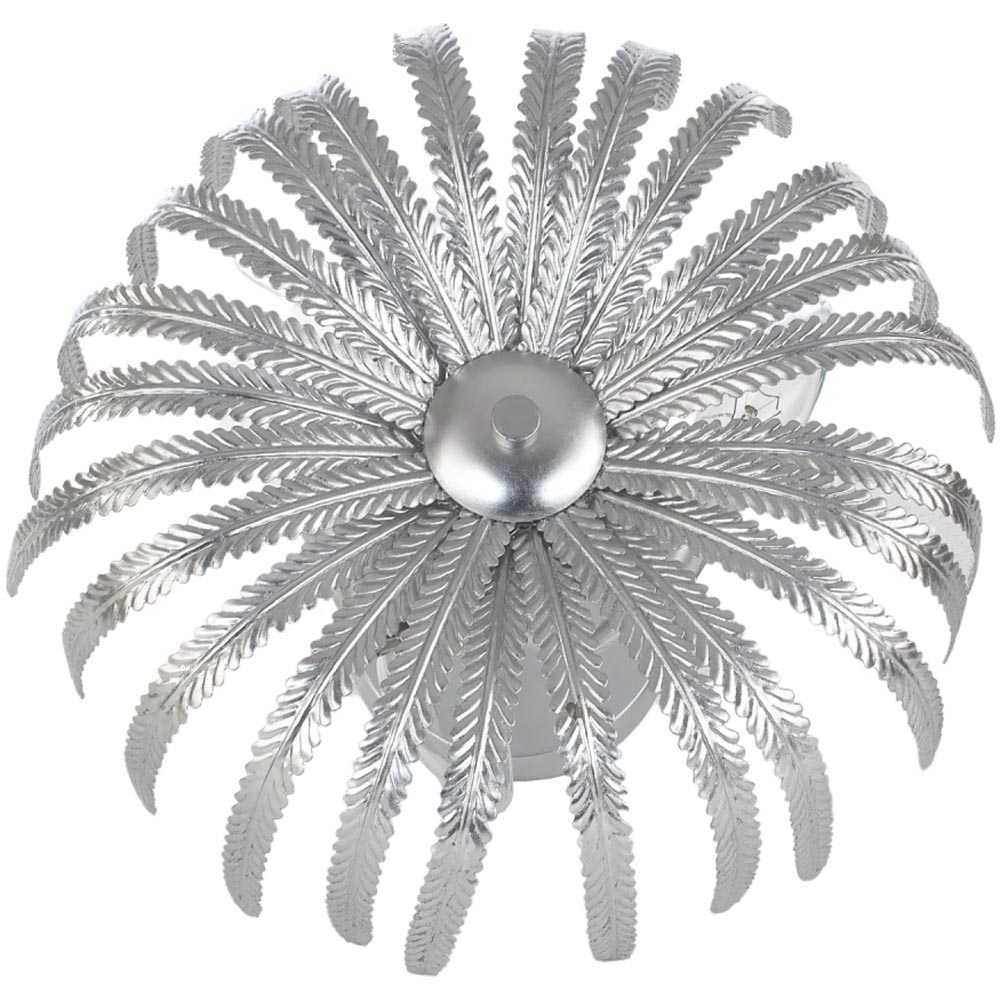 Happy Homewares Silver Foil Semi Flush Ceiling Light with Fern Stems Image 4