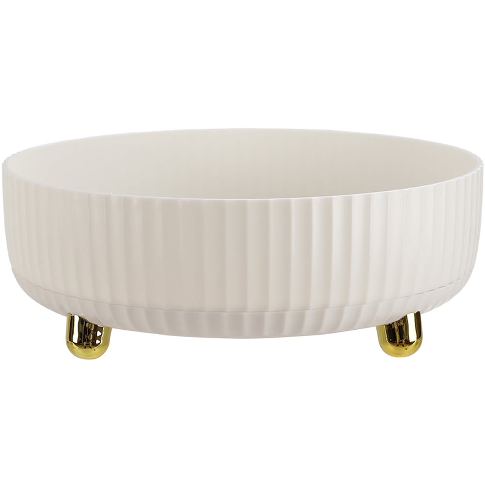 Living and Home White Round Rotatable Storage Organiser Image 1