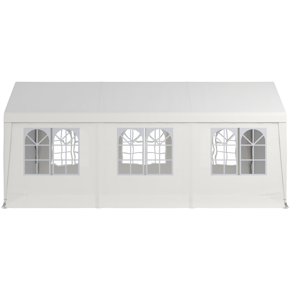 Living and Home Outdoor Canopy Steel Carport with Removable Door 9.8x 19.5ft Image 5