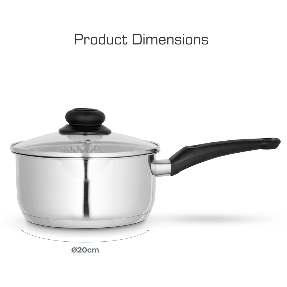 Swan Townhouse 20cm Stainless Steel Saucepan with Lid Image 9