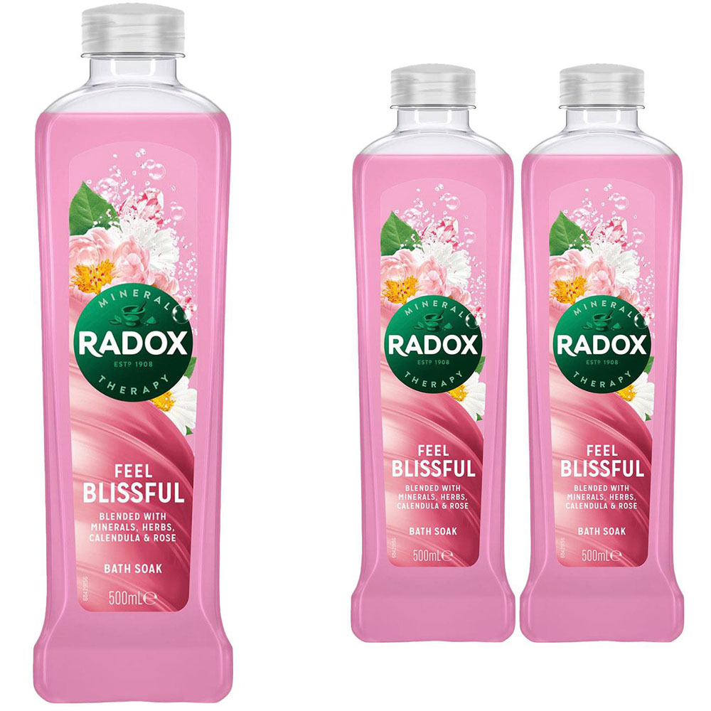 Radox 100% Nature Inspired Fragrances Feel Blissful Bath Soak 500ml 3 Pack Image 1