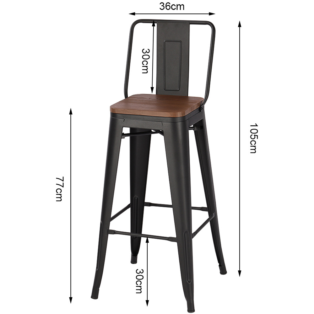 Living and Home Set of 2 Metal High Bar Stool Image 9