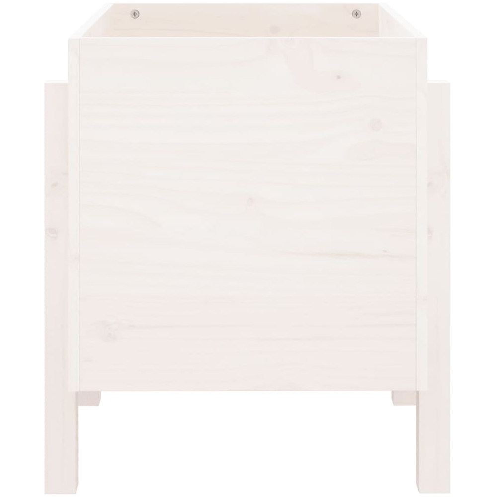 vidaXL White Solid Pine Wood Garden Planter 57 x 62 x 50cm Image 4