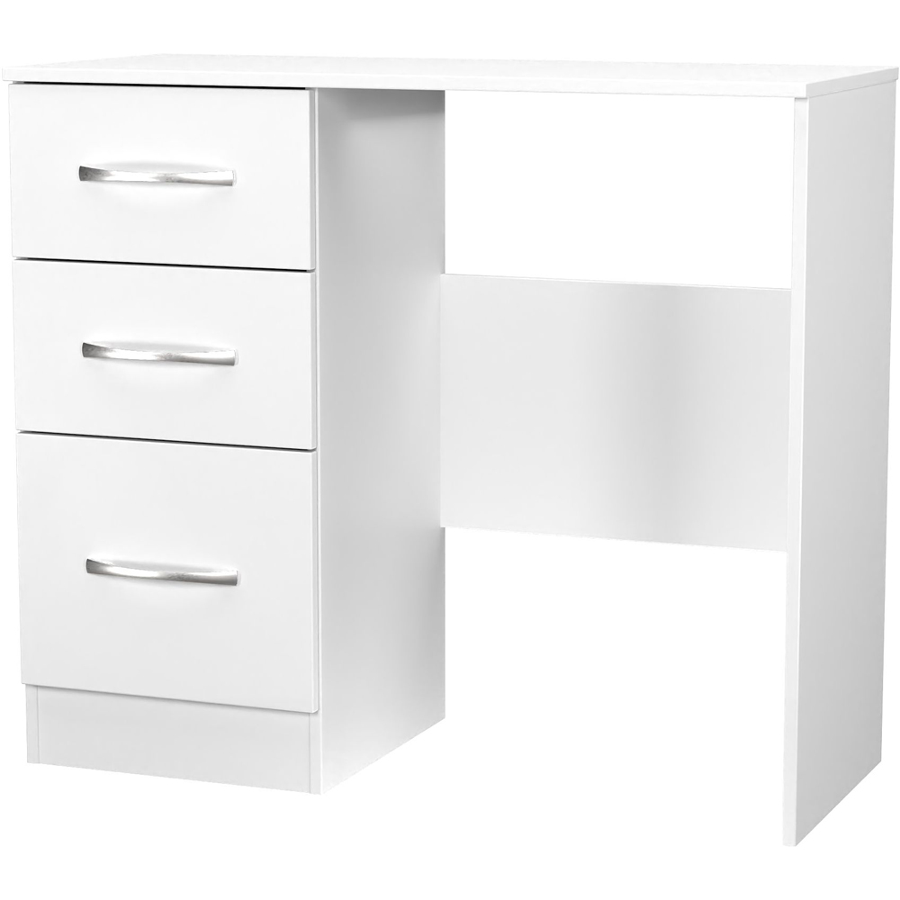 Crowndale Avon 3 Drawer Matt White Dressing Table Ready Assembled Image 4