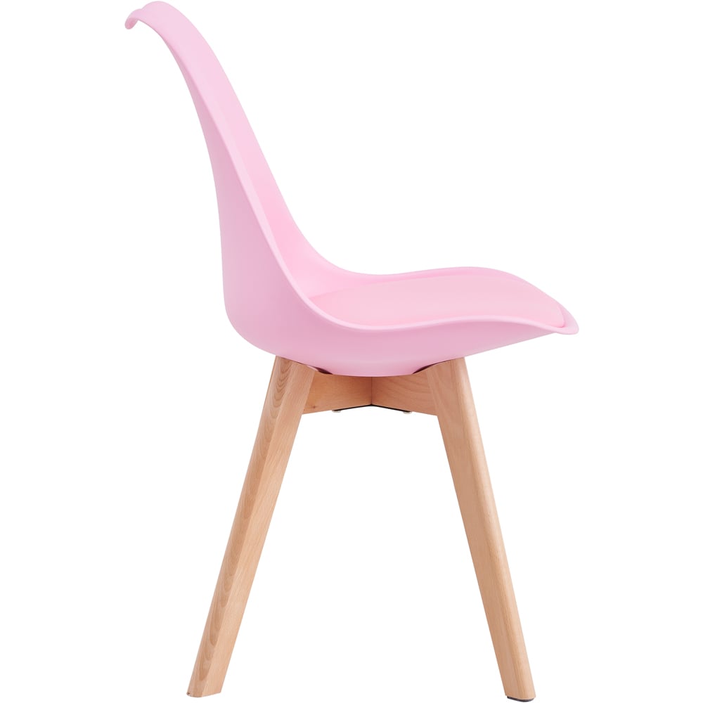 wilko Eva Set of 6 Pink Padded Dining Chairs Image 4
