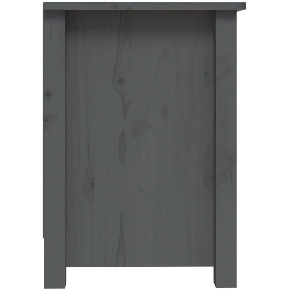 vidaXL 2 Drawer 2 Shelf Grey Solid Pine TV Cabinet Image 5