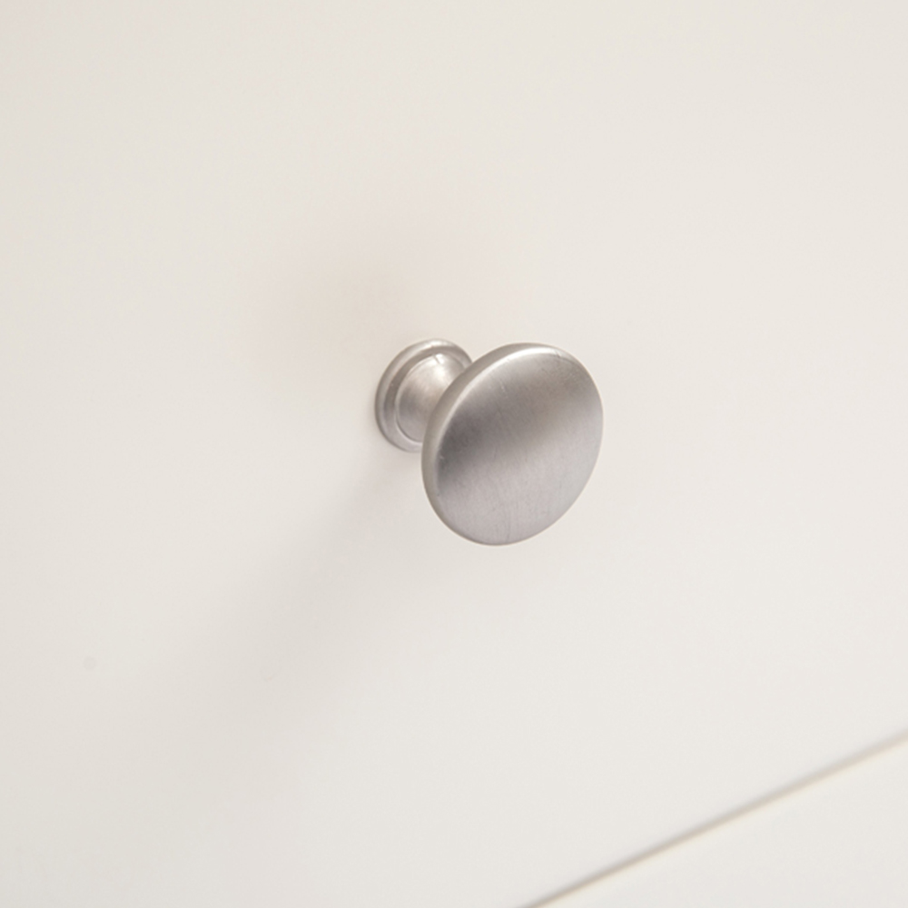 Cabinet Bits Castelli 5 Drawer White Chrome Knob Chest of Drawers Image 7