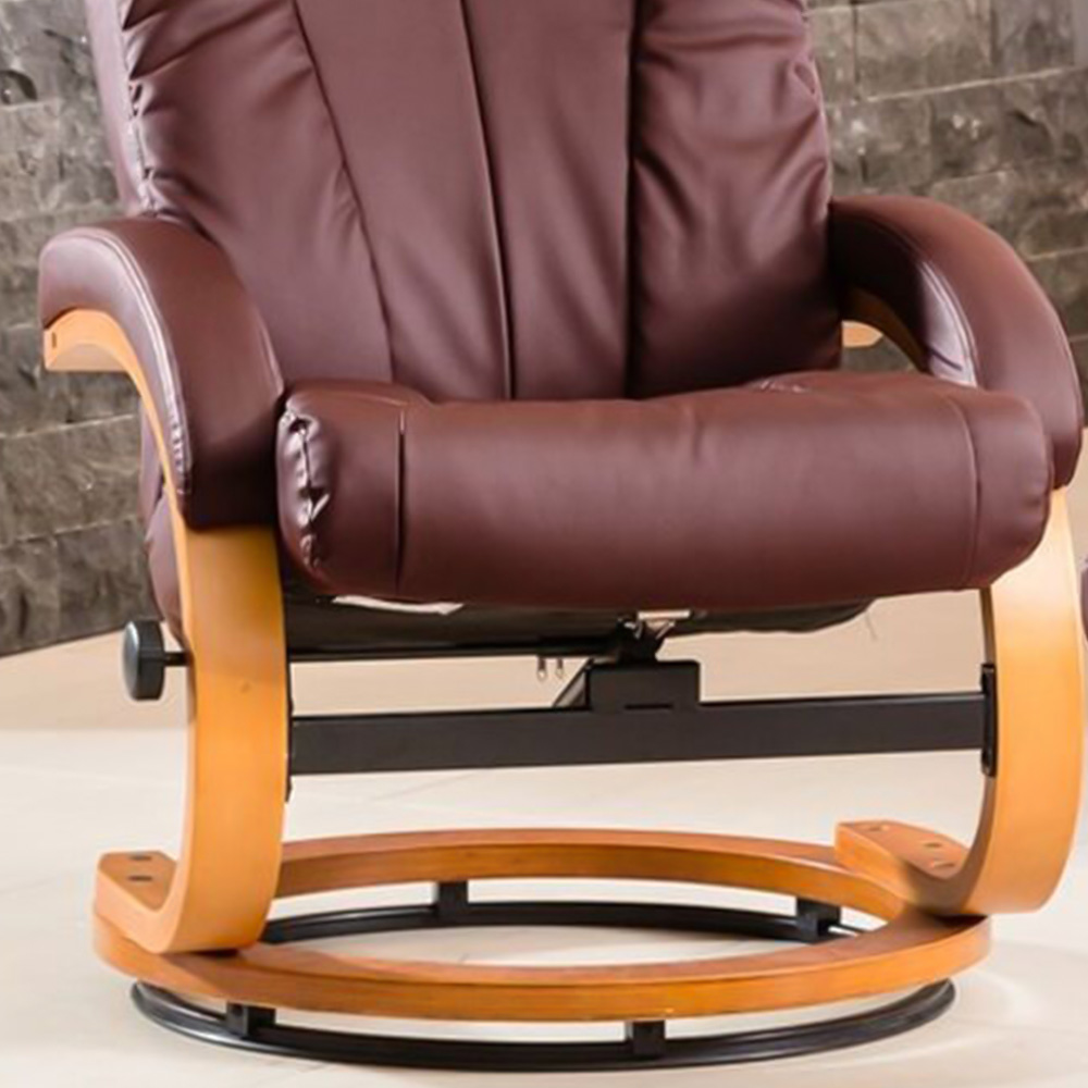 Artemis Home Modena Burgundy Swivel Recliner Chair with Footstool Image 2