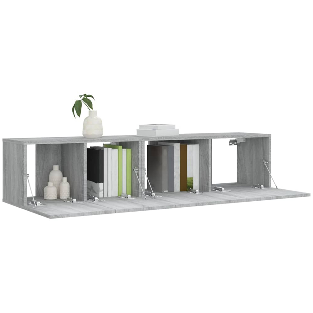 vidaXL 2 Door Grey Sonoma TV Cabinet Set of 2 Image 3