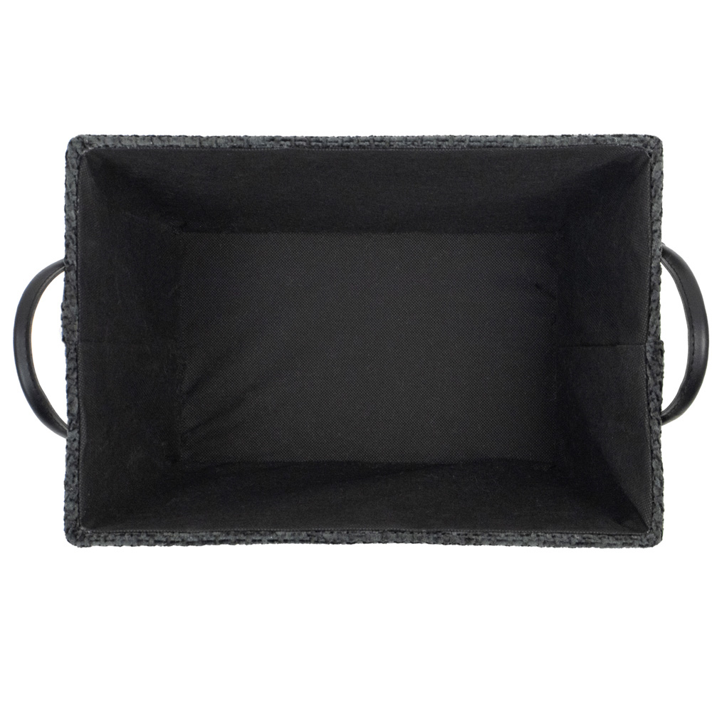 JVL Metro Black Rectangular Storage Basket with Handles Image 3