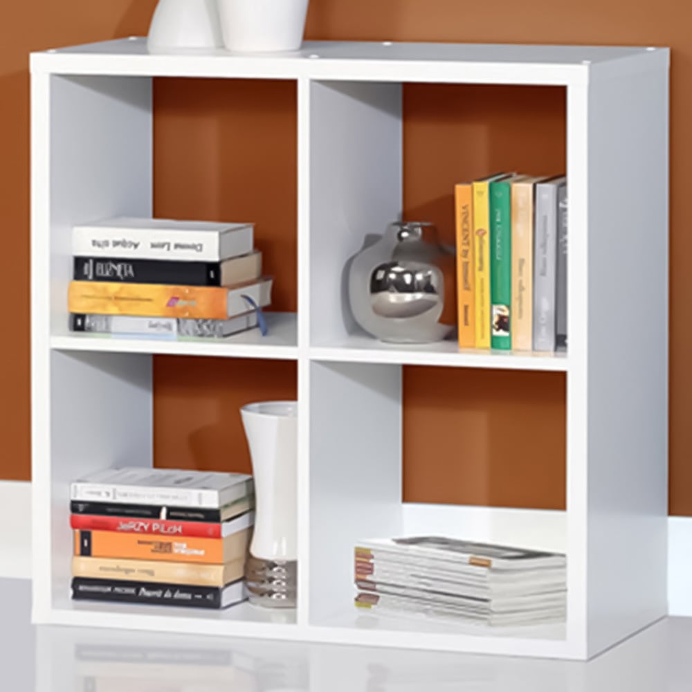 Florence Mauro 4 Shelf Matt White Bookshelf Image 1