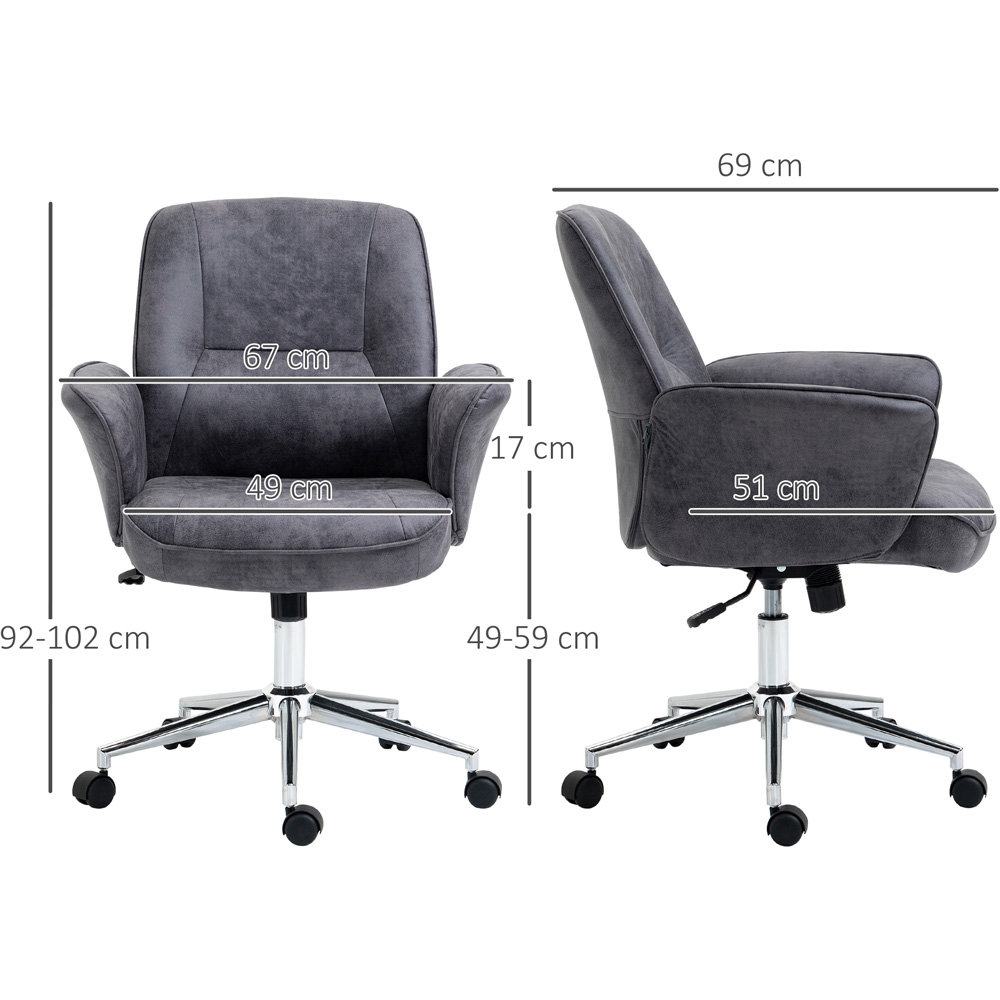 Portland Charcoal Grey Microfiber Swivel Office Chair Image 8
