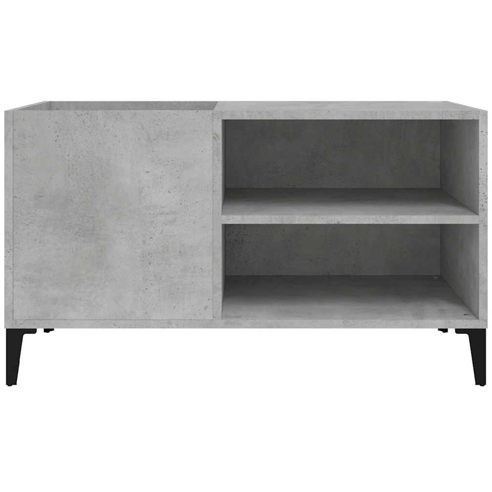 vidaXL 2 Shelf Concrete Grey Rectangular Record Cabinet Image 3