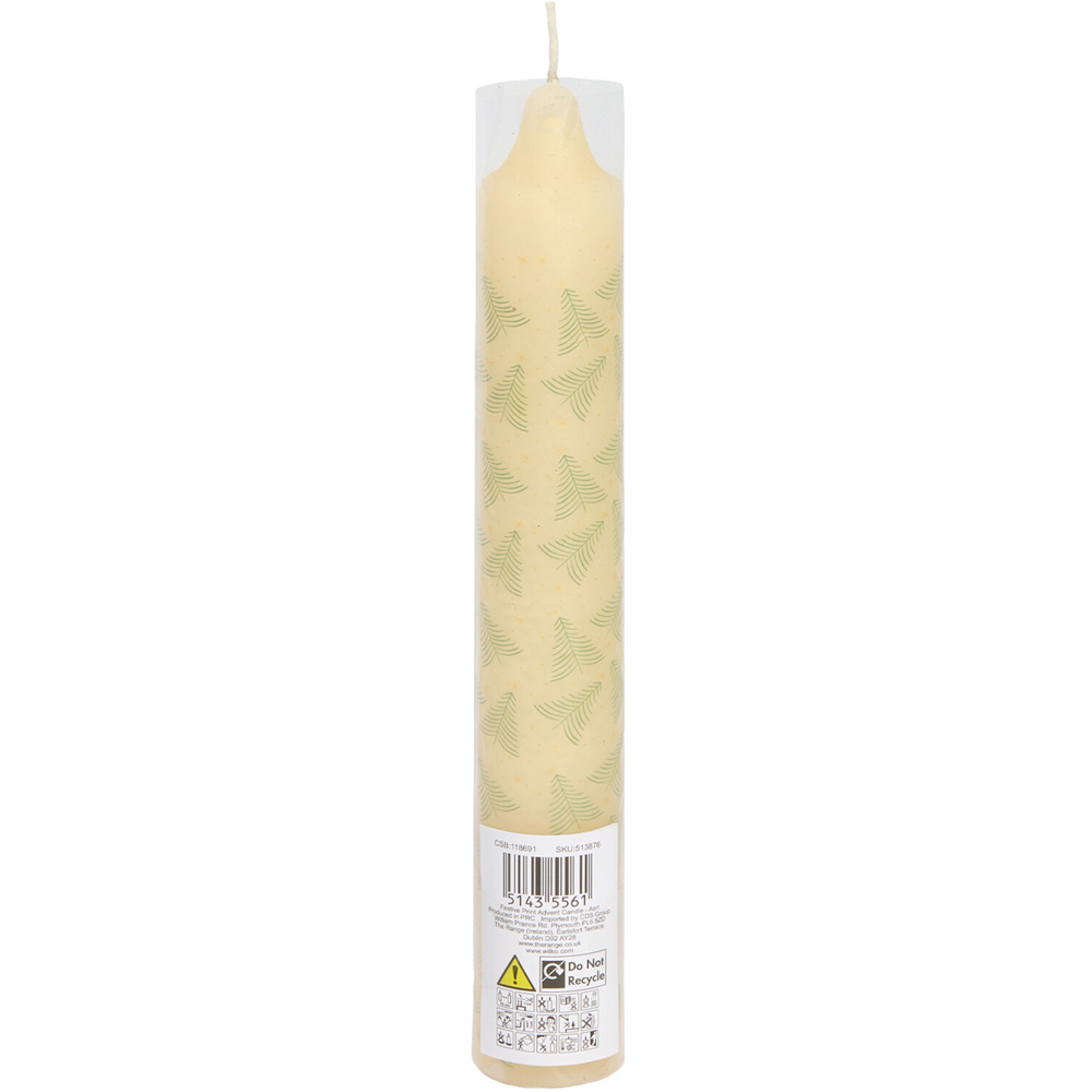 Festive Print Advent Pillar Candle Image 7