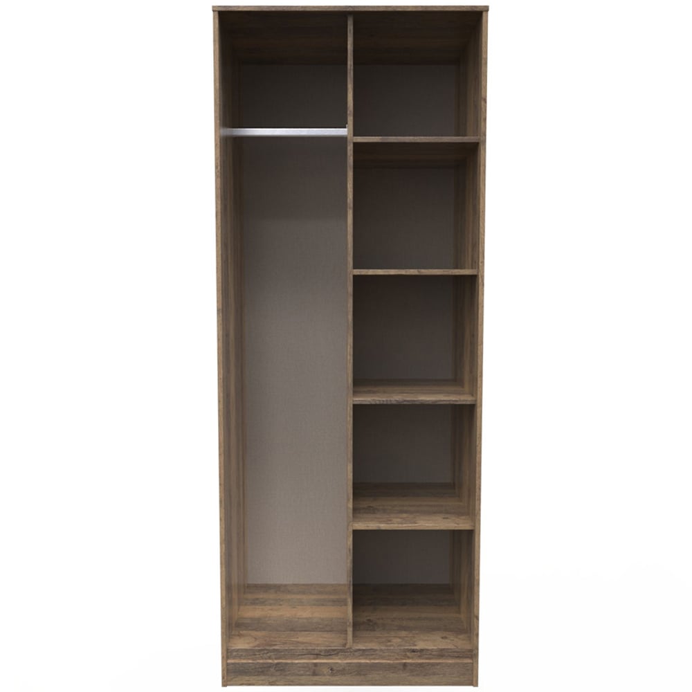 Crowndale Hong Kong Ready Assembled Vintage Oak Tall Open Wardrobe Image 3