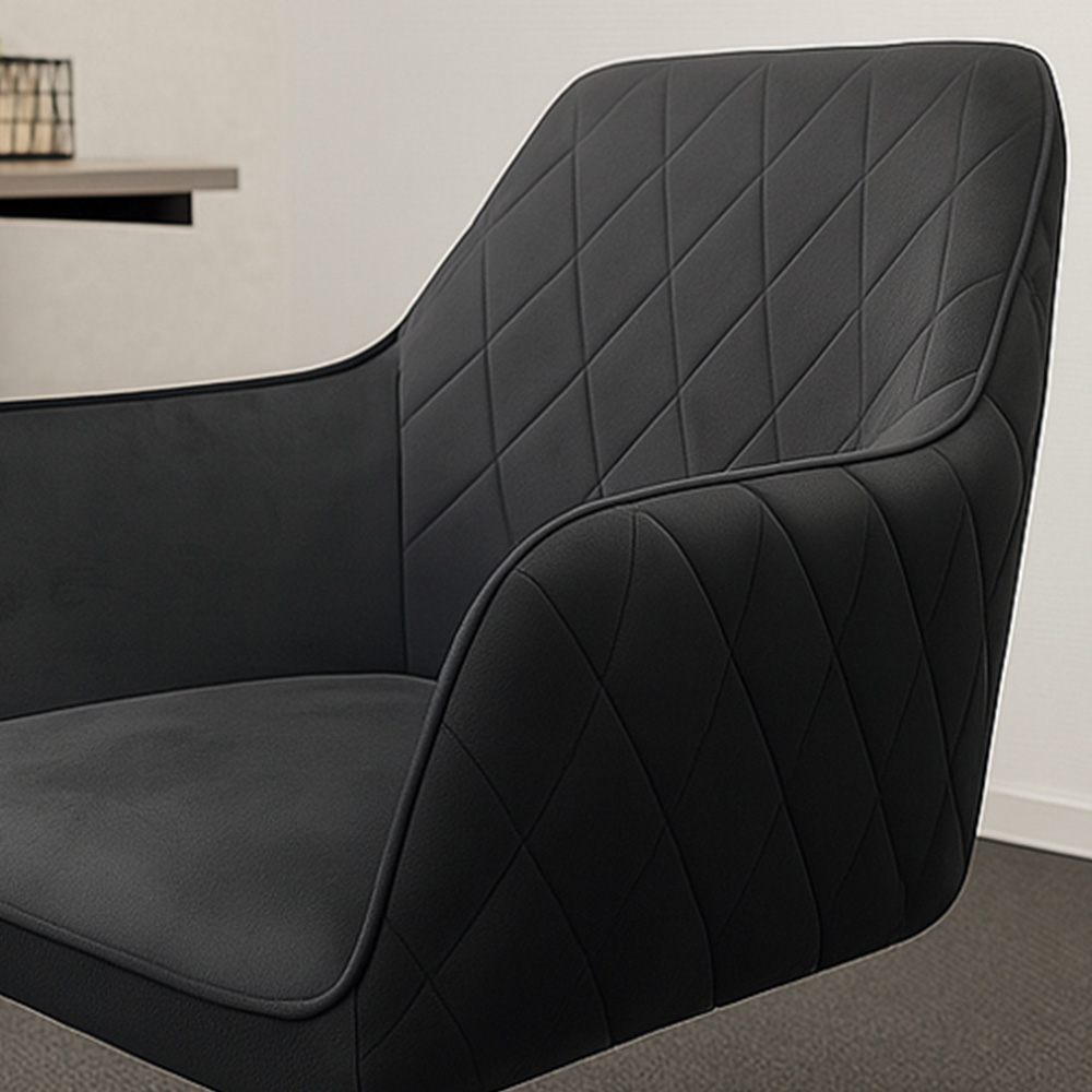 Kosy Koala Grey Wooden Office Desk with Black Velvet Upholstered Chair Image 4