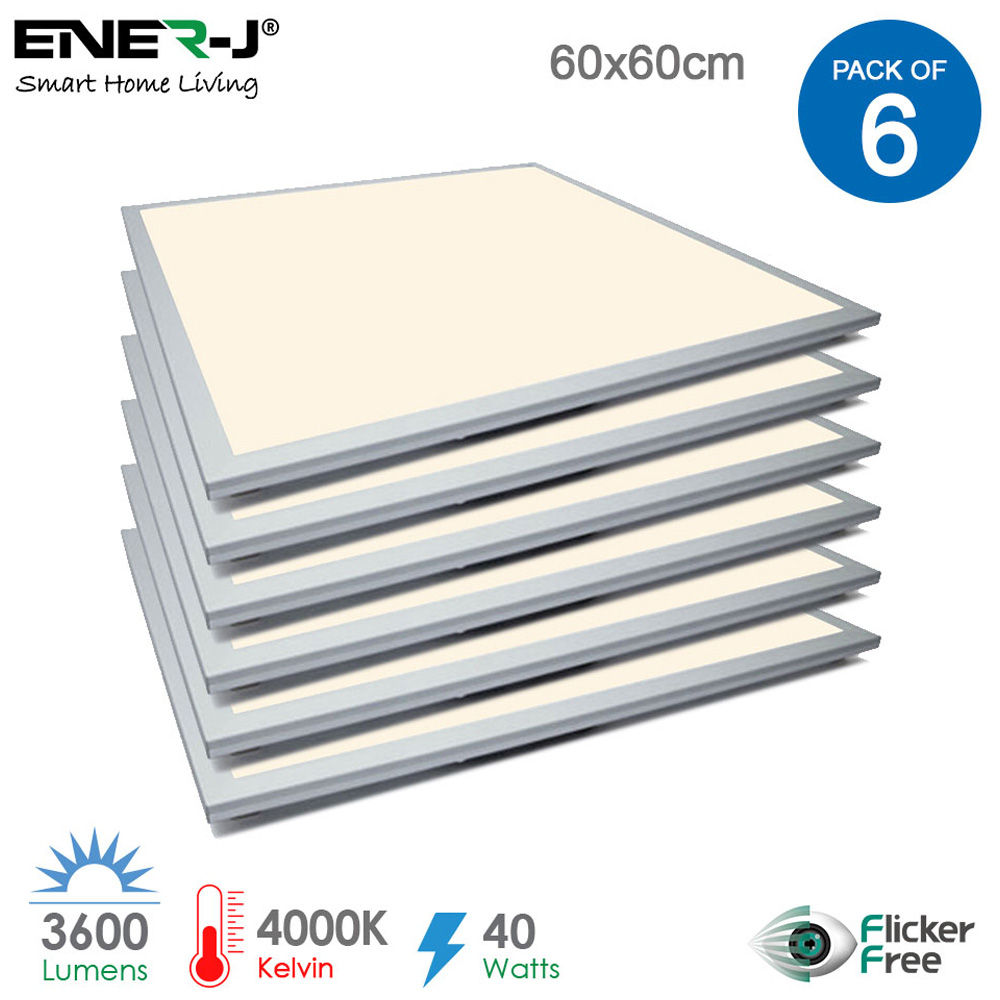 ENER-J 40W 4000k Recessed LED Panel 60 x 60cm 6 Pack Image 6