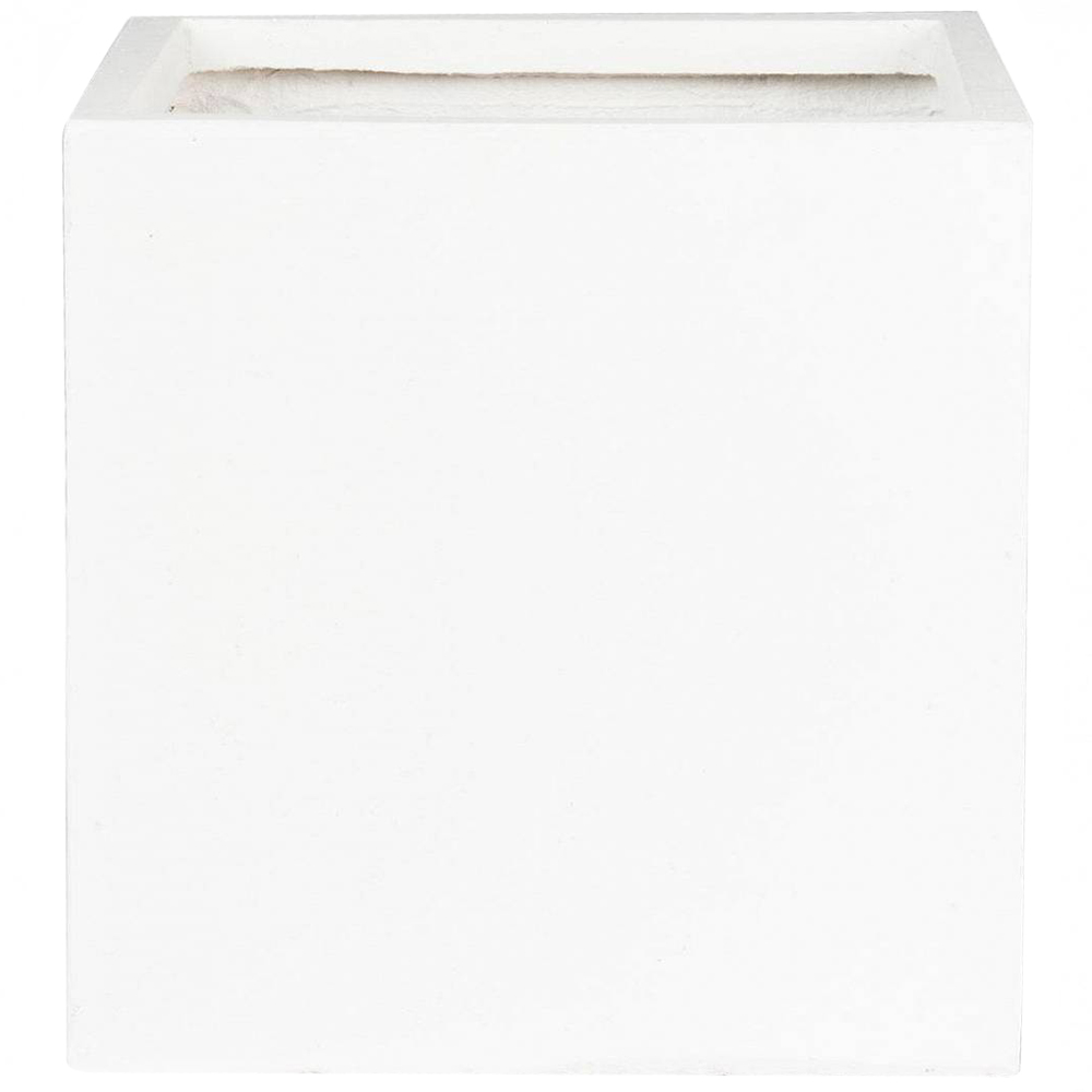 wilko Flower Box Square White Light Concrete Outdoor Planter 30cm Image 1