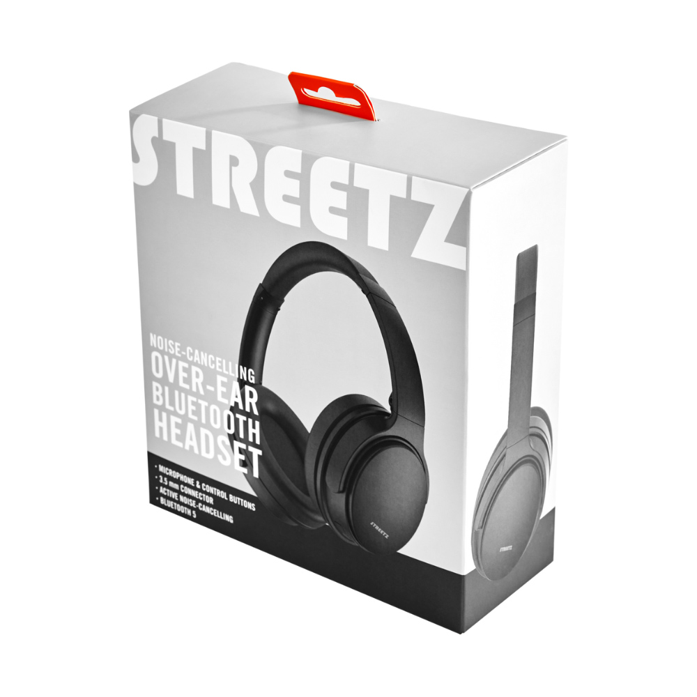 Streetz Black Active Noise Cancelling Bluetooth Headphones Image 6