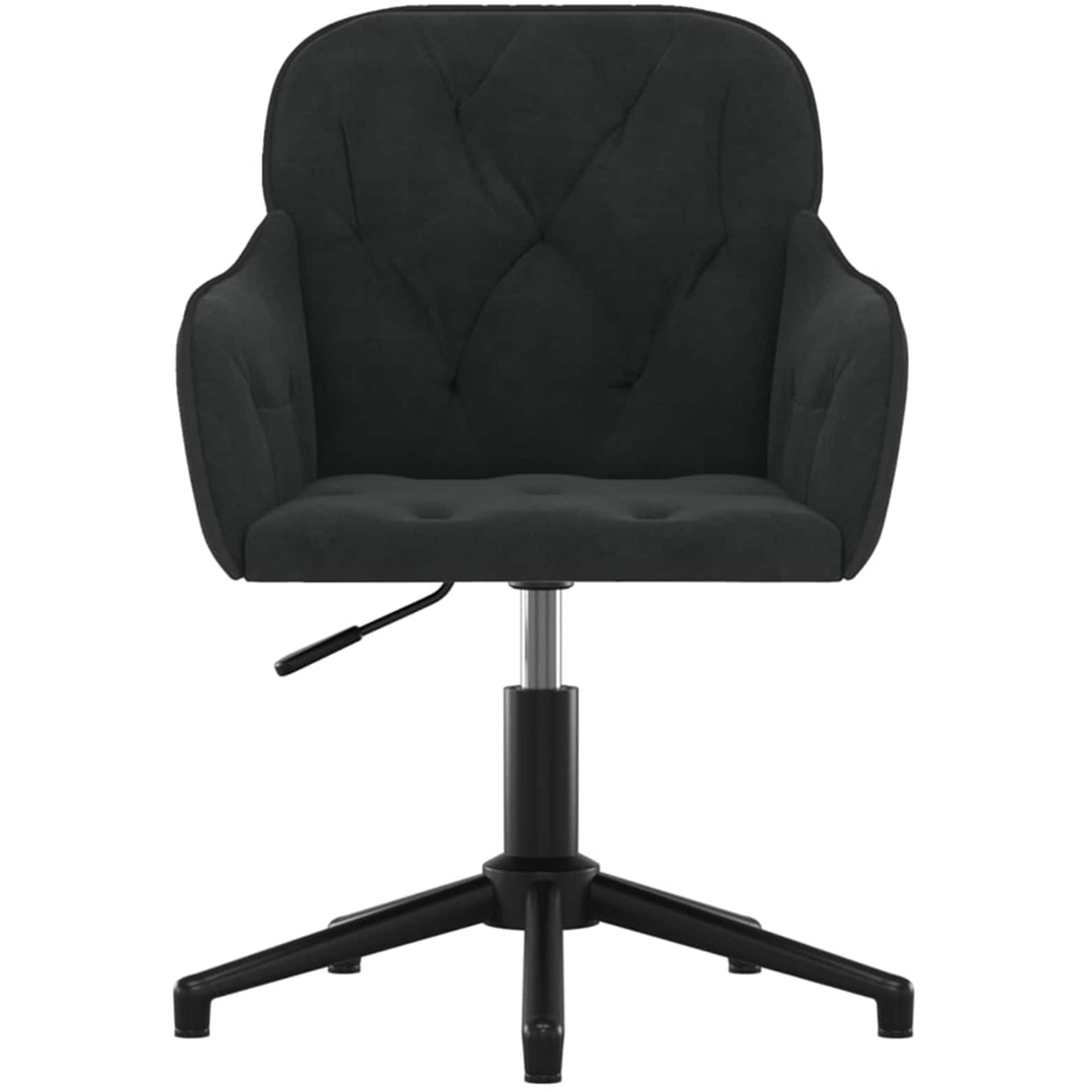 vidaXL Set of 2 Black Velvet Height-Adjustable Swivel Dining Chair Image 4