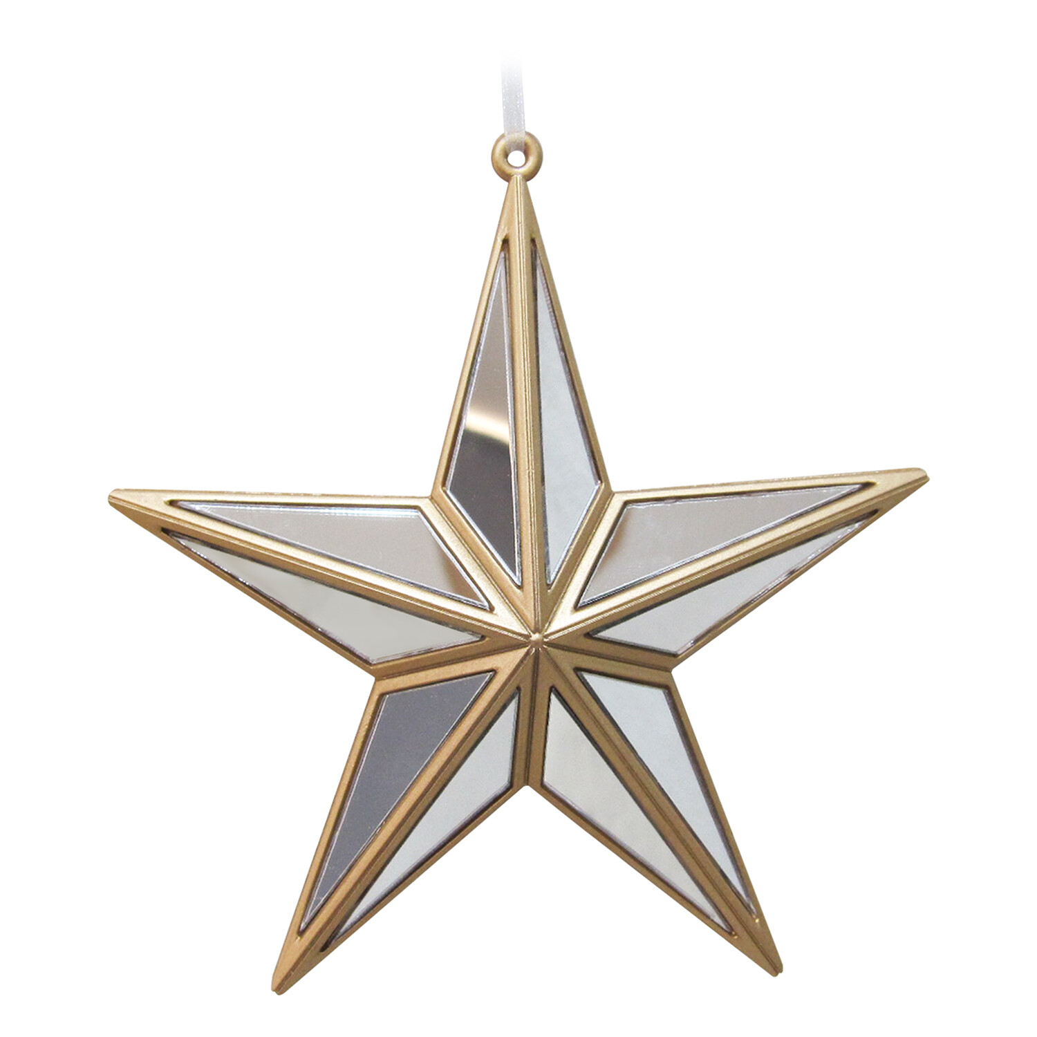 Gold Mirrored Star Decoration - Gold Image