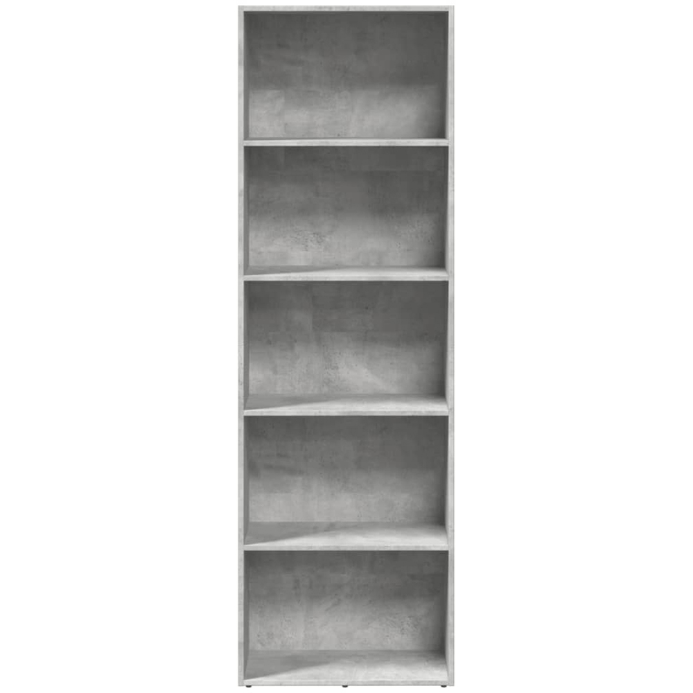 vidaXL 5 Shelf Concrete Grey Bookcase Image 4