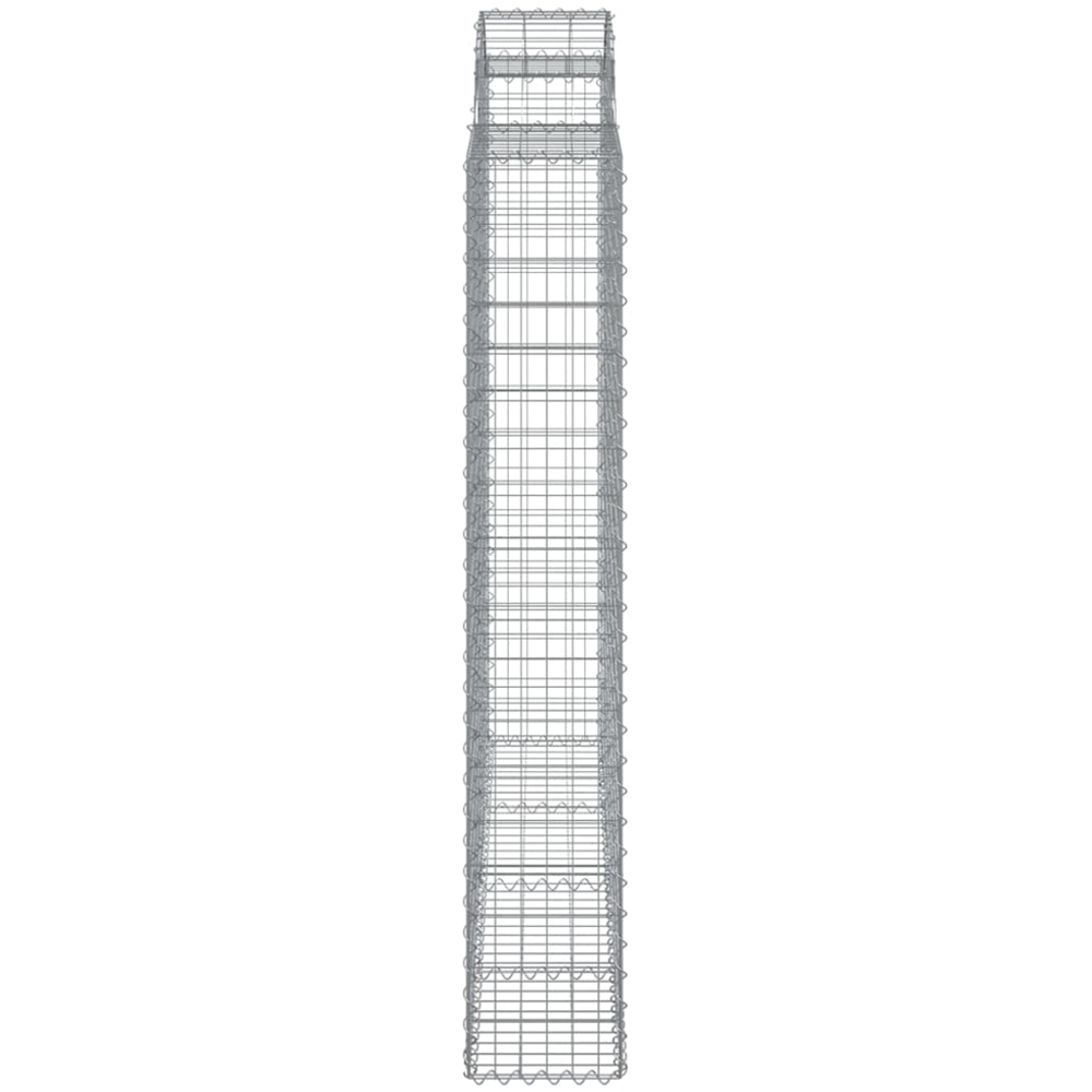 vidaXL Silver Galvanised Iron Gabion Basket 200 x 50 x 180/200cm 8 Pack Image 3