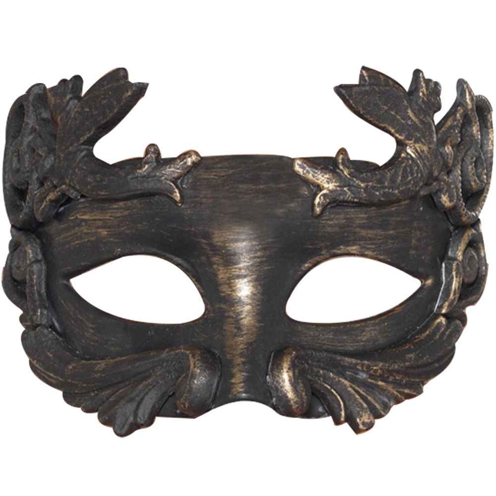 Smiffy's Roman Warrior God Black and Gold Men's Metallic Eyemask Image 1