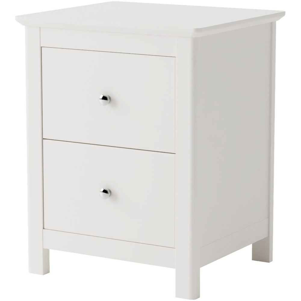 Core Products Nairn 2 Drawer White Bedside Cabinet Image 2