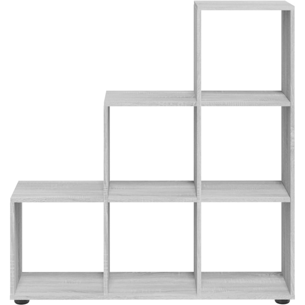 vidaXL 6 Shelf Grey Sonoma Staircase Bookcase Image 4