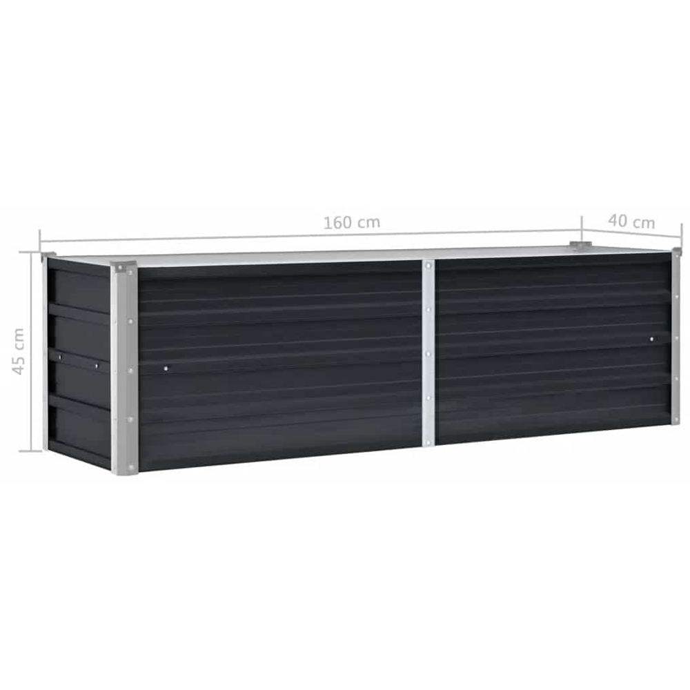 Walplus Anthracite Galvanised Steel Garden Raised Bed 160 x 40 x 45cm Image 8
