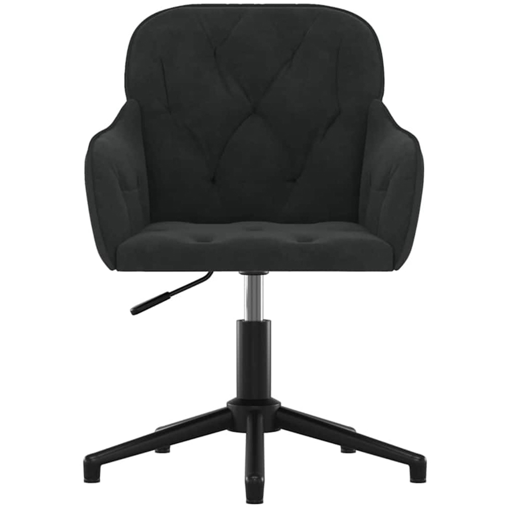 vidaXL Black Velvet Height-Adjustable Swivel Office Chair Image 3