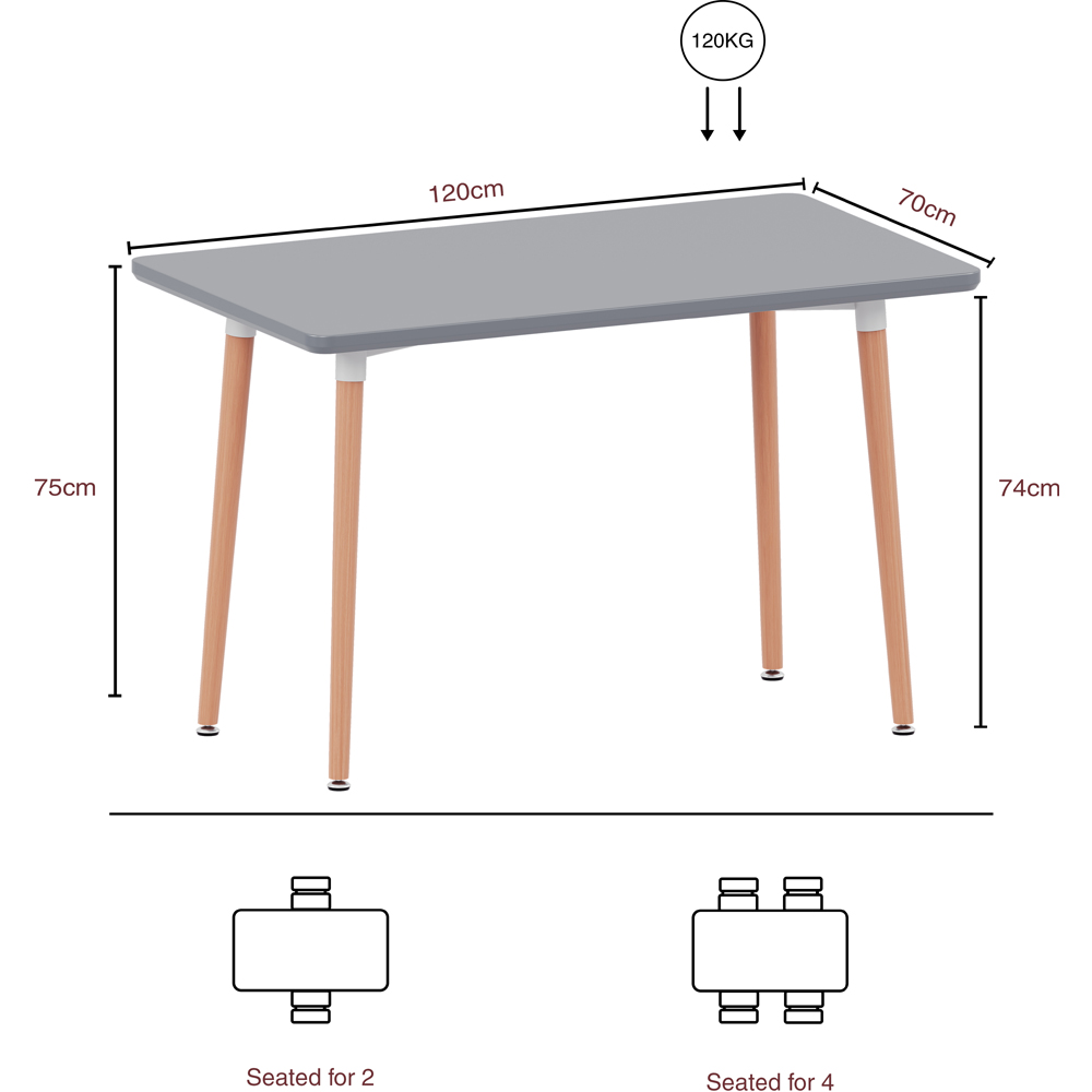 Vida Designs Batley 4 Seater Grey Dining Table Image 9