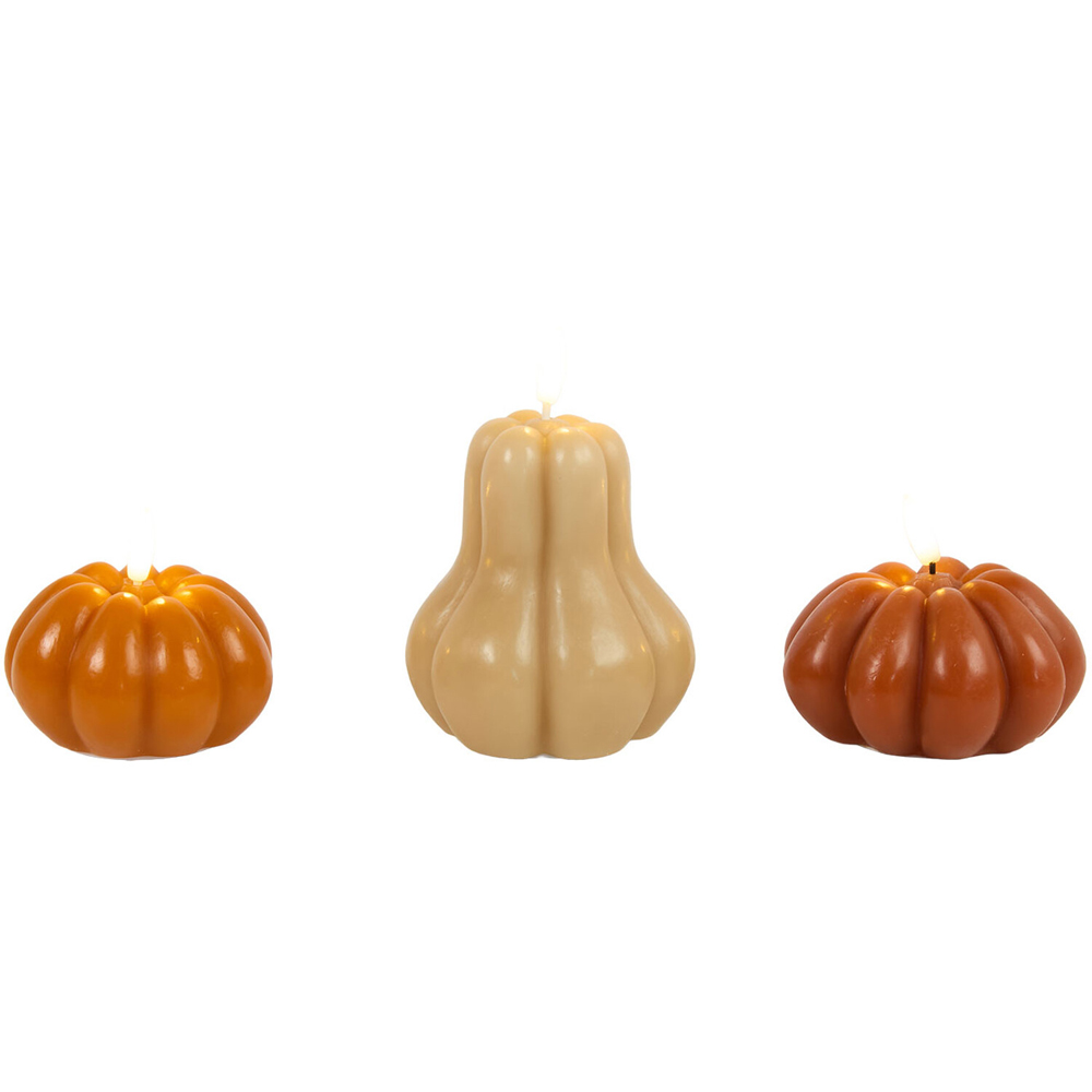 wilko Set of 3 LED Pumpkin Candles Image 2