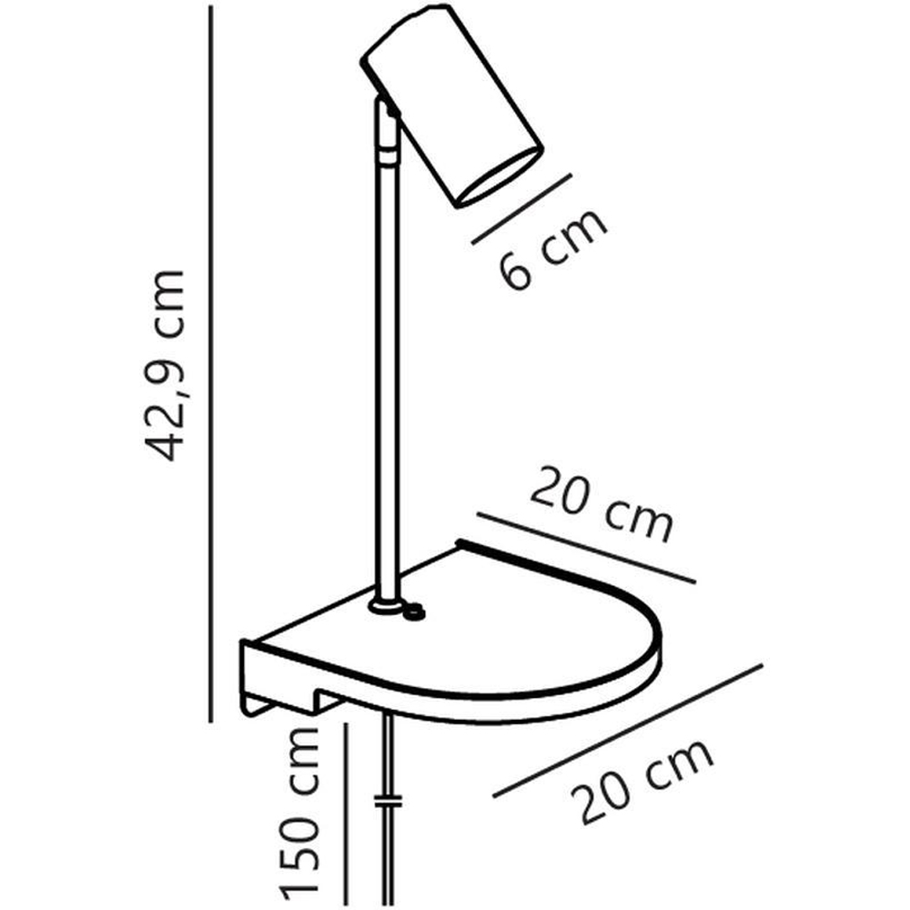 Nordlux Cody Black Wall Lamp with Shelf Image 7