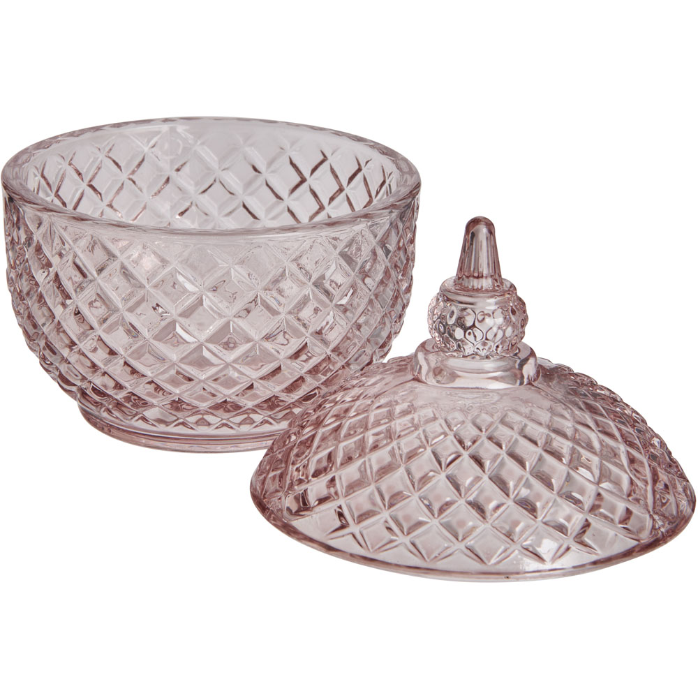 Wilko Small Blush Glass Trinket Jar Wilko