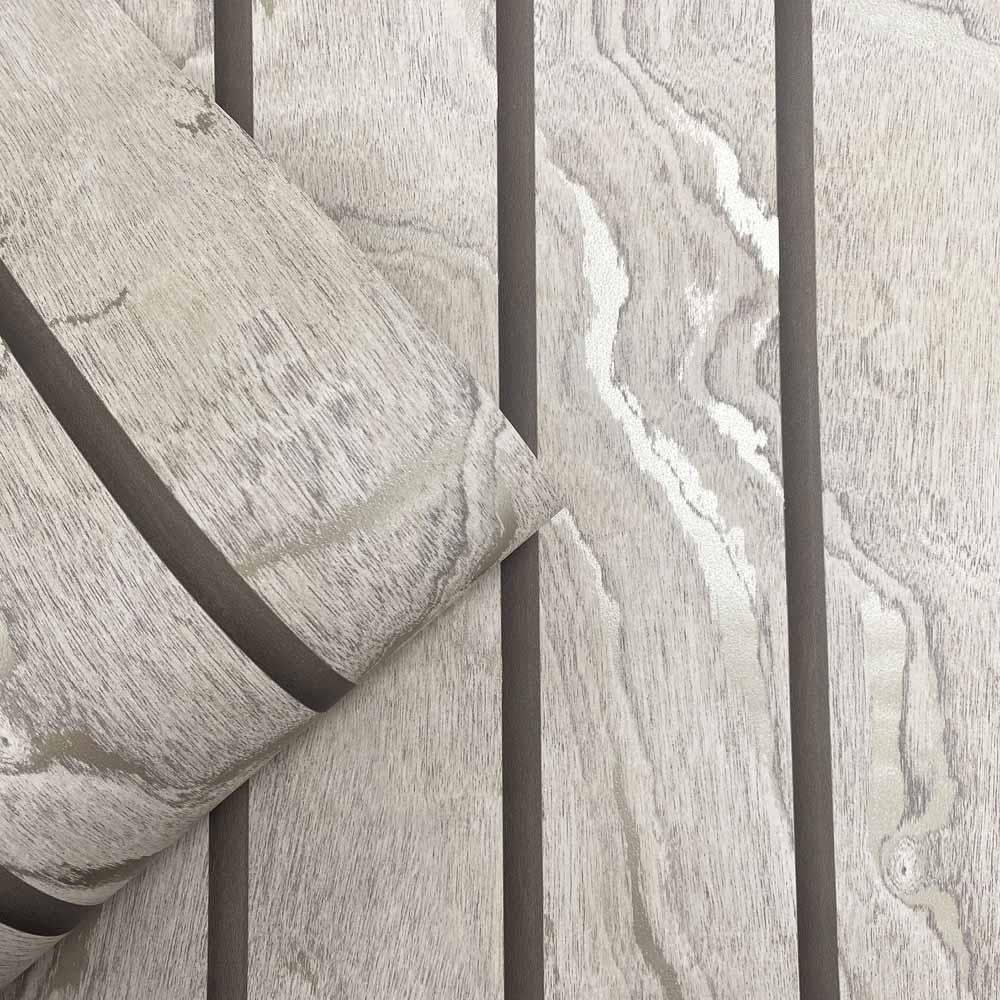 Muriva Woodgrain Panel Natural Wallpaper Image 2